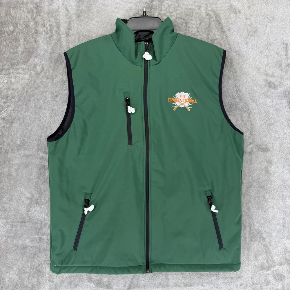 Clique Mens Green The Invitational Embroidered‎ Softshell Full Zip Vest Large L